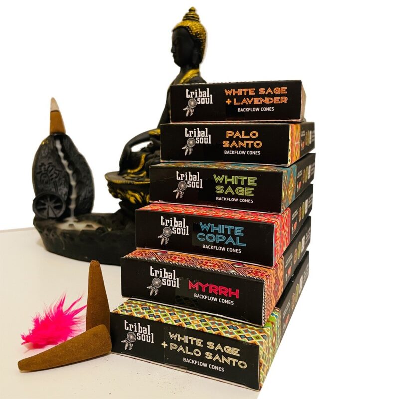 White Sage & Palo Santo – Tribal Soul Backflow Incense Cones (X10) - Image 2