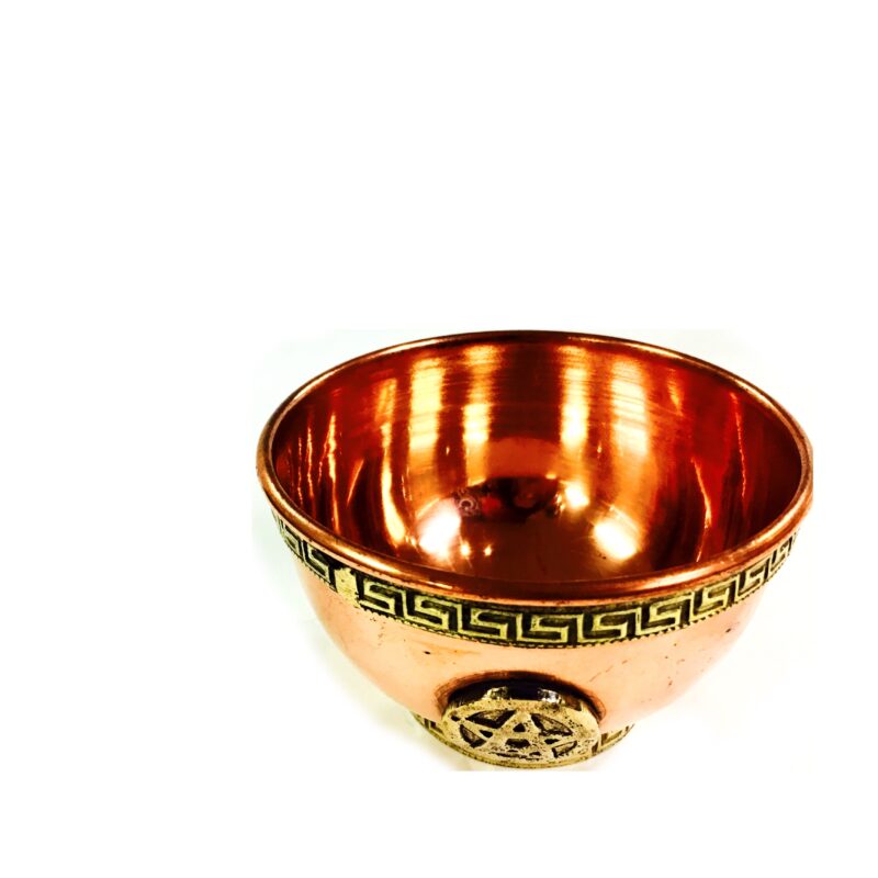 Pentacle - Small Copper & Brass Incense Bowl - Image 2